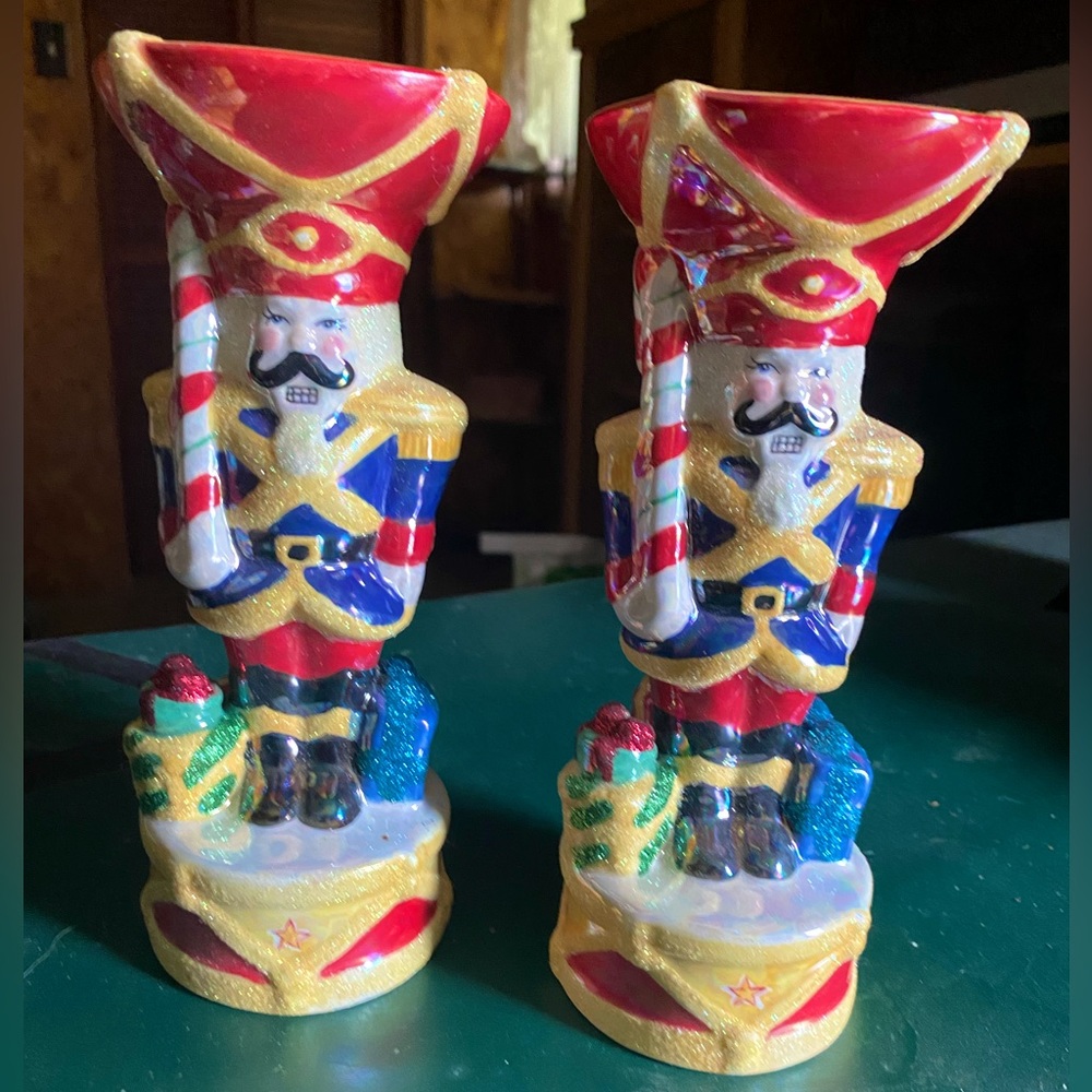 Christopher Radko Nutcracker Dandy Toy Soldier Candlestick Holders Christmas ‘03